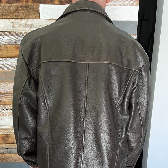 Men's leather jacket with fur lining size L - Picture 3 of 16